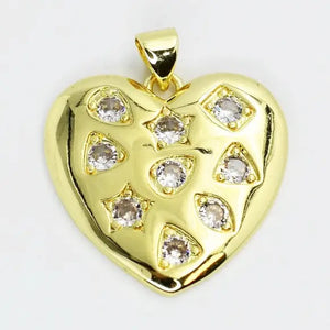 Treasure Jewels Big Heart Charm In Silver & Gold