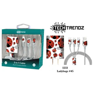 Tech Trendz Quick Charging All In One Set - Red Plaid