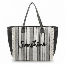 Load image into Gallery viewer, "Sunshine" Stripe Tote Bag With Fringe Detail
