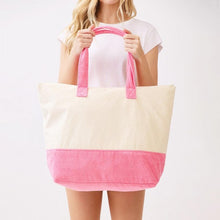 Load image into Gallery viewer, "Vacay Mode" Print Terry Cloth Tote Bag
