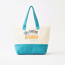 Load image into Gallery viewer, "Take Me To The Beach" Terry Cloth Tote Bag
