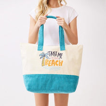 Load image into Gallery viewer, "Take Me To The Beach" Terry Cloth Tote Bag
