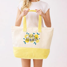Load image into Gallery viewer, "Hello Summer" Terry Cloth Tote Bag

