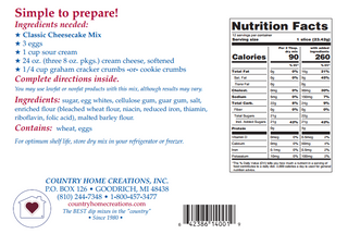 Country Home Creations - Classic Cheesecake Mix