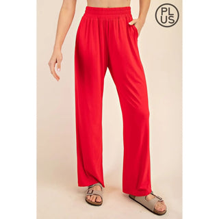 Rae Mode Modal Wide Leg Pants Red