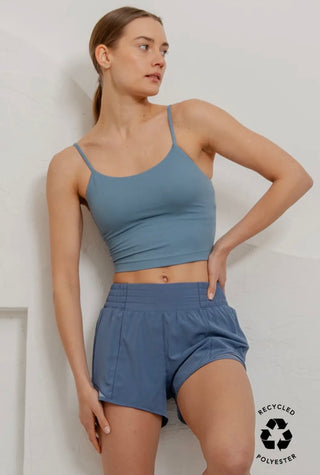 Rae Mode Butter Basic Cropped Camisole (Brami) | Recycled Performance Fabric - Dusty Blue