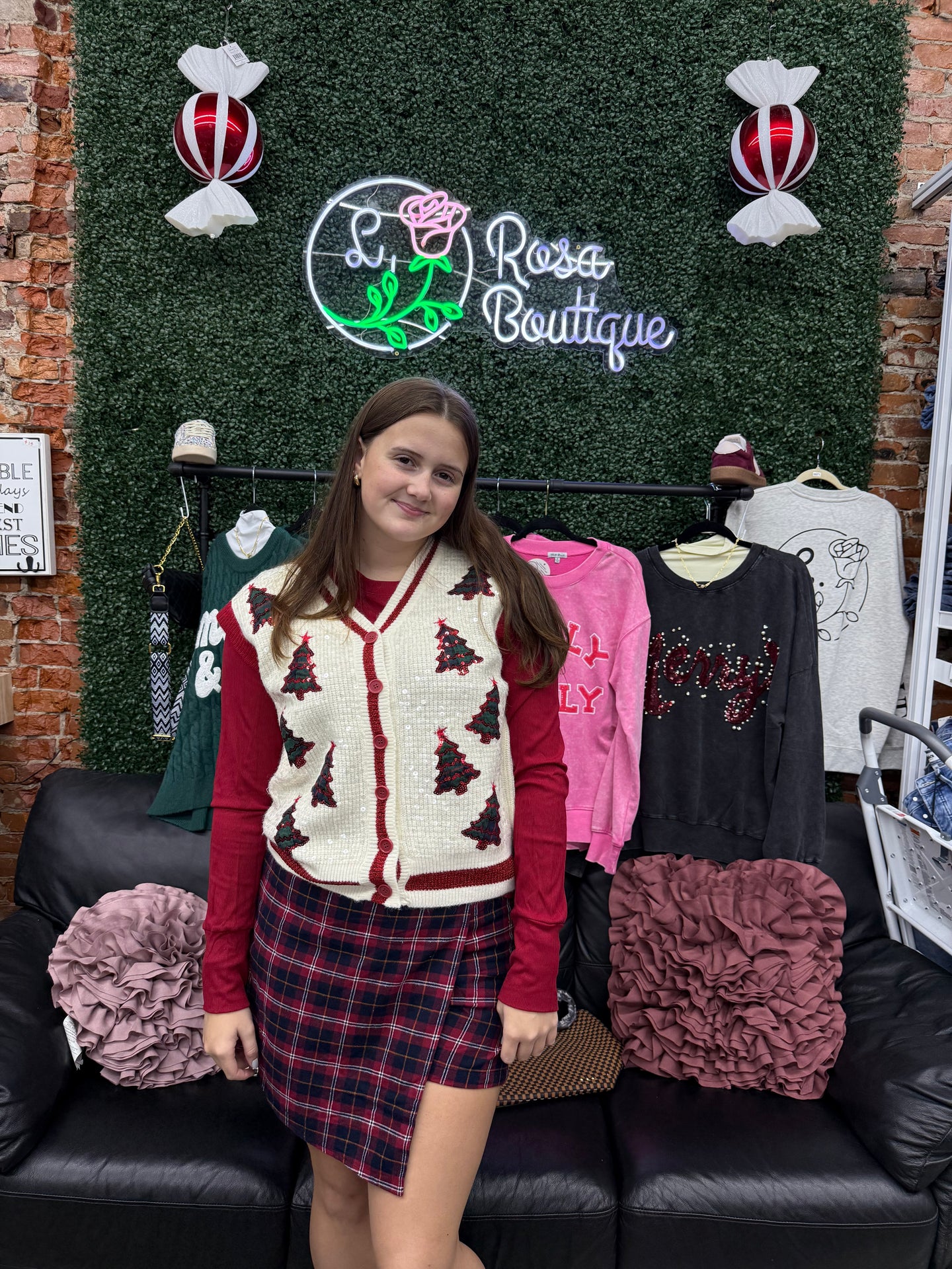 Grace + Emma Plaid Asymmetrical Skort