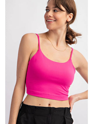 Rae Mode Butter Basic Cropped Camisole (Brami) | Recycled Performance Fabric - Sonic Pink