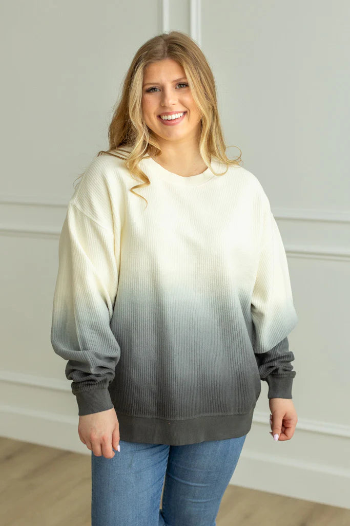 MOONRYDER Cozy Cord Sweatshirt Ivory/Black