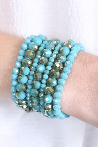 Zenana - 3 Pcs Multi-layer Stackable Beaded Bracelet