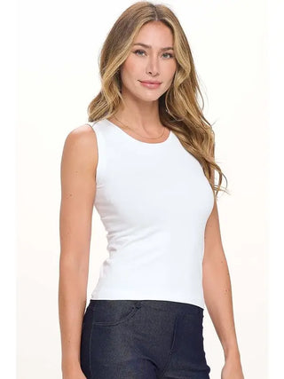 Yelete High Neck Shapewear Tank White
