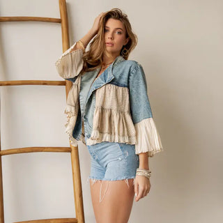 Young Threads - Lapel Detail Cropped Top