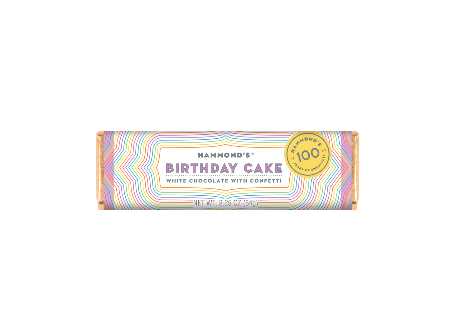 Hammond's Candies - Candy Bar - White Chocolate - Birthday Cake - 2.25 oz
