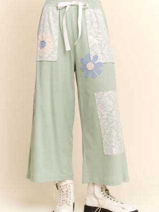 Davi & Dani - Wide-Leg Trousers Pants Elastic Waist