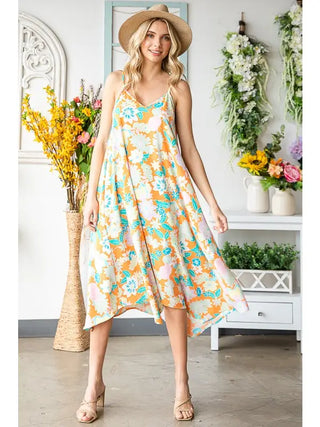 Heimish - Floral Midi Dress - Light Orange