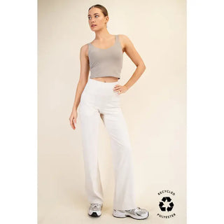 Rae Mode Butter Straight Casual Yoga Pant - Pearl White