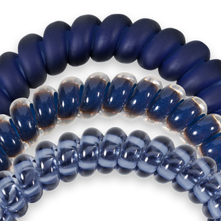 TELETIES - Spiral Hair Coils | Small | Nightfall Navy Hair Ties