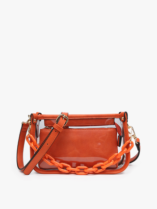 Jen & Co. - Jessica Clear Crossbody Bag – Chain Strap