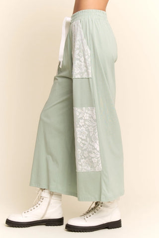 Davi & Dani - Wide-Leg Trousers Pants Elastic Waist
