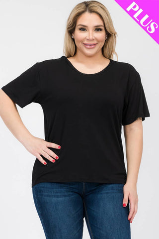 CAPELLA APPAREL - Plus Size Basic Short Sleeve T-shirt