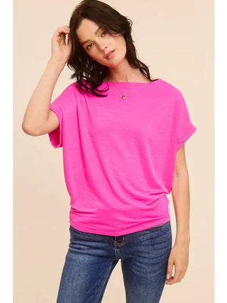 Charlotte Avery Dolman Sleeve Tee - Fuchsia