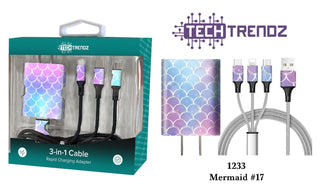 Tech Trendz Quick Charging All In One Set - Red Plaid