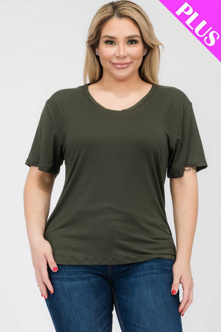 CAPELLA APPAREL - Plus Size Basic Short Sleeve T-shirt