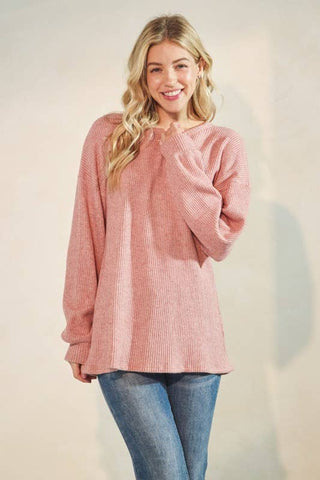 Heimish Puff Sleeve Solid Sweater Top