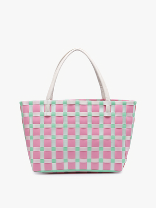 Jen & Co. - M2334 Abigail Basketweave Tote w/Vegan Leather Straps