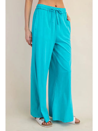 Rae Mode Wide Leg Lounging Pant - Turquoise