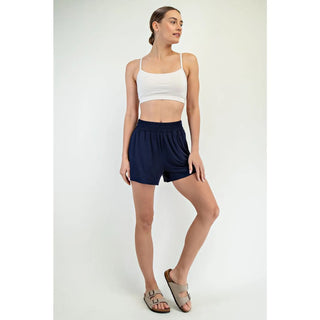 Rae Mode Viscose Modal Tulip Shorts | Ultra-Soft Boutique Lounge Shorts - Navy