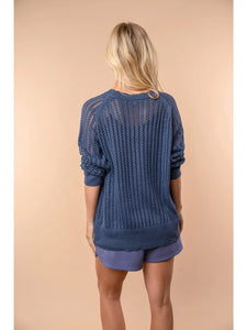 White Birch Long Sleeve Solid Knit Sweater
