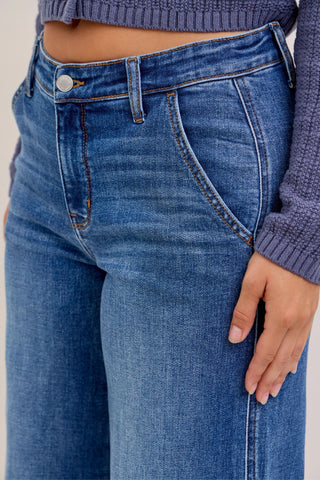 Judy Blue Mid Rise Trouser Retro Wide