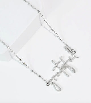 Graceful Script Necklace - Gold/Silver