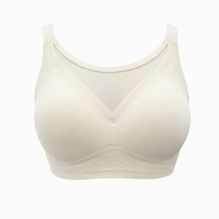 Jady K Lori Bralette – Mesh Inset Wireless Bra - Cream