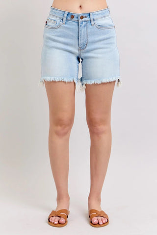 Judy Blue Mid Rise 2 Button Shorts