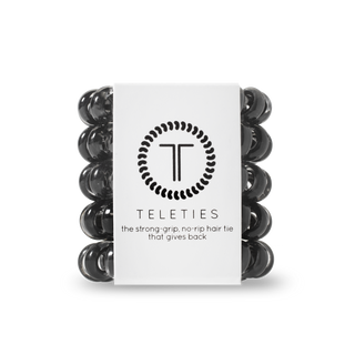 TELETIES - Spiral Hair Coils | Tiny | Jet Black Hair Tiesac