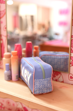 Load image into Gallery viewer, Jadelynn Brooke - Handle Cosmetic Bag - &#39;Baby&#39; Embroidered (Blue/Matcha/Coral)
