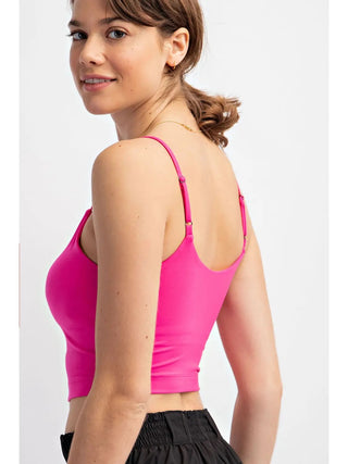 Rae Mode Butter Basic Cropped Camisole (Brami) | Recycled Performance Fabric - Sonic Pink