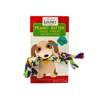 Too Good Gourmet Dog Gift Set – Treats With Rope Toy: Peanut Butter & Cheese