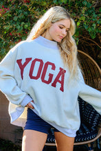Load image into Gallery viewer, BUCKETLIST &#39;PILATES &amp; YOGA&#39; Print Reversible Mockneck Sweatshirt
