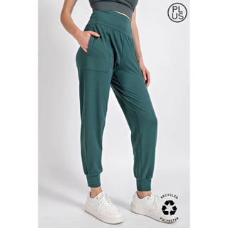 Rae Mode Butter Soft Joggers With Pockets – High-Waist Lounge Fit - Everglade Green