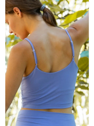 Rae Mode Butter Basic Cropped Camisole (Brami) | Recycled Performance Fabric - Blue Hyacinth