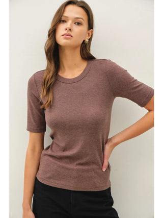 Be Cool - Ultra Soft Short Sleeve Top - Walnut