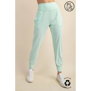 Rae Mode Butter Soft Joggers With Pockets – High-Waist Lounge Fit -Mint