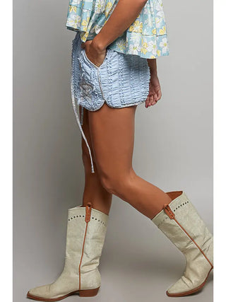 Pol - Floral Star Patch Lace Short Pants