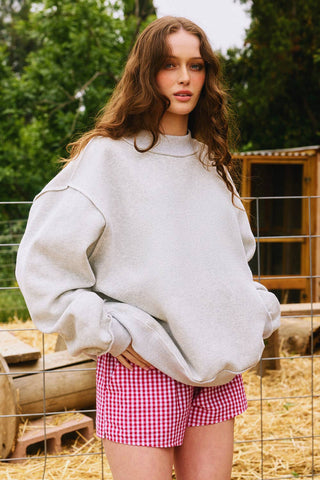 BUCKETLIST INC - Cozy Oversized Pullover - Heather Gray