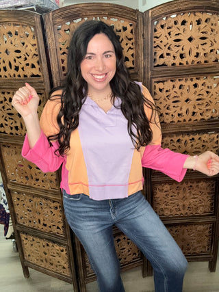 White Birch Colorblock Sweatshirt - T10548