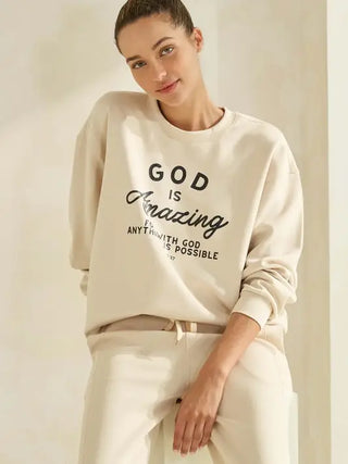 Yelete Scuba Graphic Sweatshirt – “God Is Amazing”