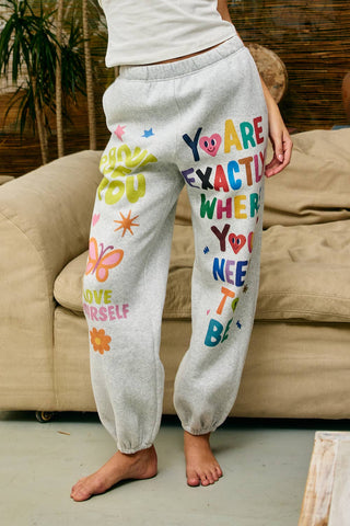 BUCKETLIST Inspirational Graphic Jogger Sweatpants